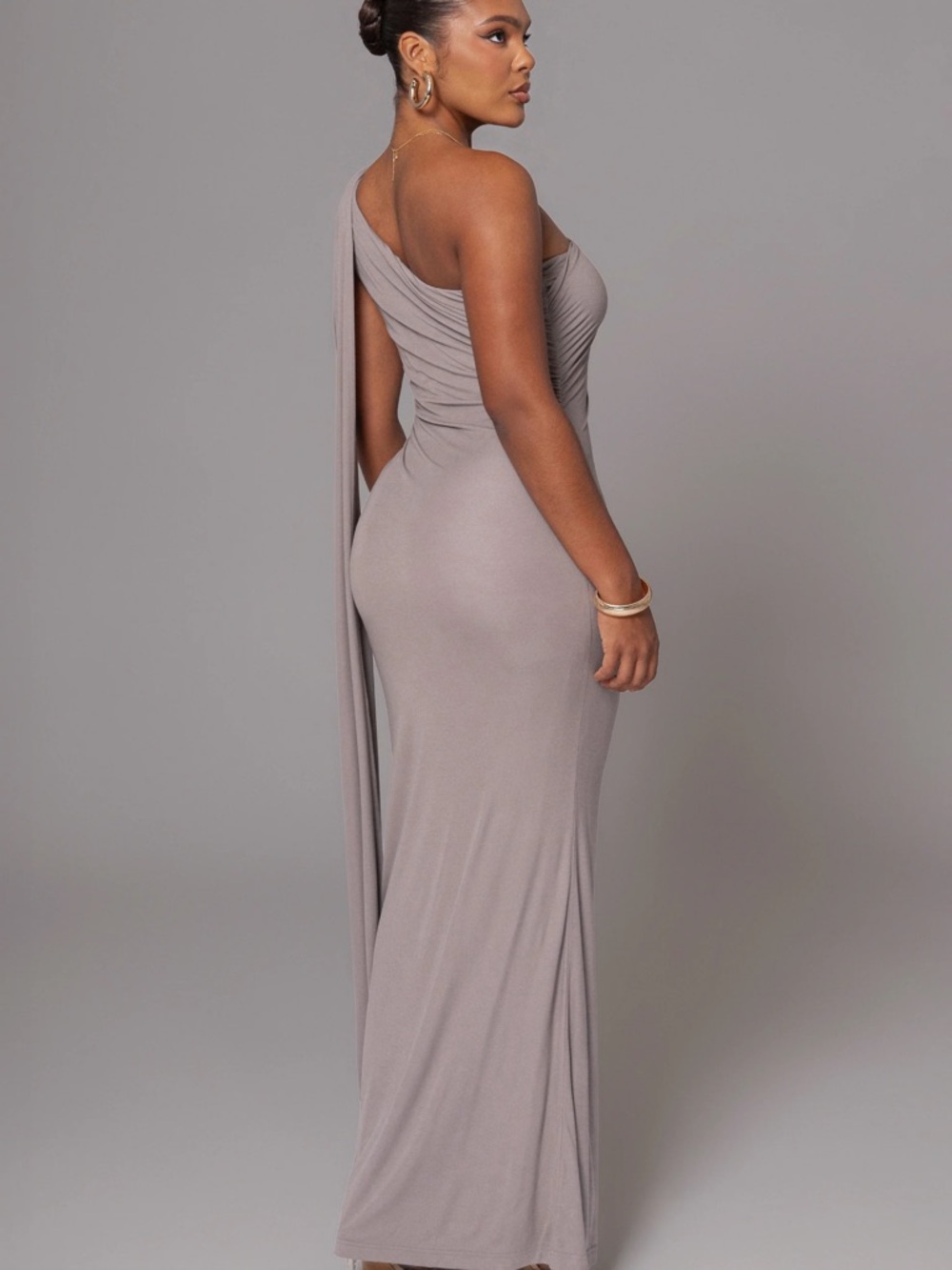 JLUXLABEL Grey Kianna Drape Maxi Dress - Picture 5 of 6